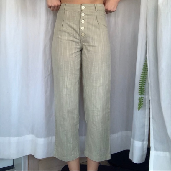 COPY - Green Linen pants - Picture 2 of 3